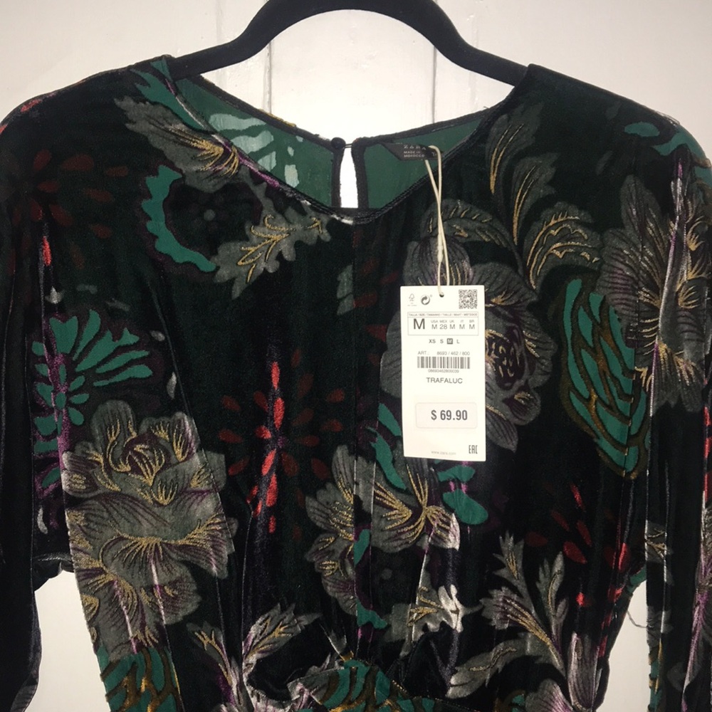 New Zara velvet dress